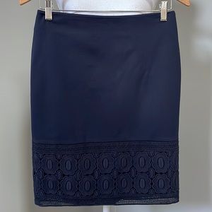 TALBOTS REFINED PONTE DARK BLUE PENCIL SKIRT